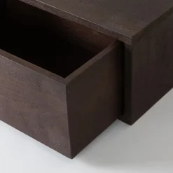 Label51 Nachtkastjes|Industriele Kasten|Zwevend Nachtkastje Hover Espresso Mangohout 45cm