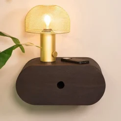 Label51 Nachtkastjes|Industriele Kasten|Zwevend Nachtkastje Rise Espresso Mangohout 45cm