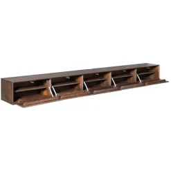 Furndea Industriele Kasten|Tv Meubels|Zwevend Tv meubel Martin Walnoot 280cm