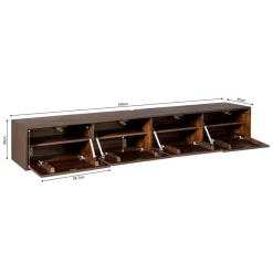 Furndea Industriele Kasten|Tv Meubels|Zwevend Tv meubel Melanie Walnoot 240cm