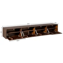 Furndea Industriele Kasten|Tv Meubels|Zwevend Tv meubel Melanie Walnoot 200cm