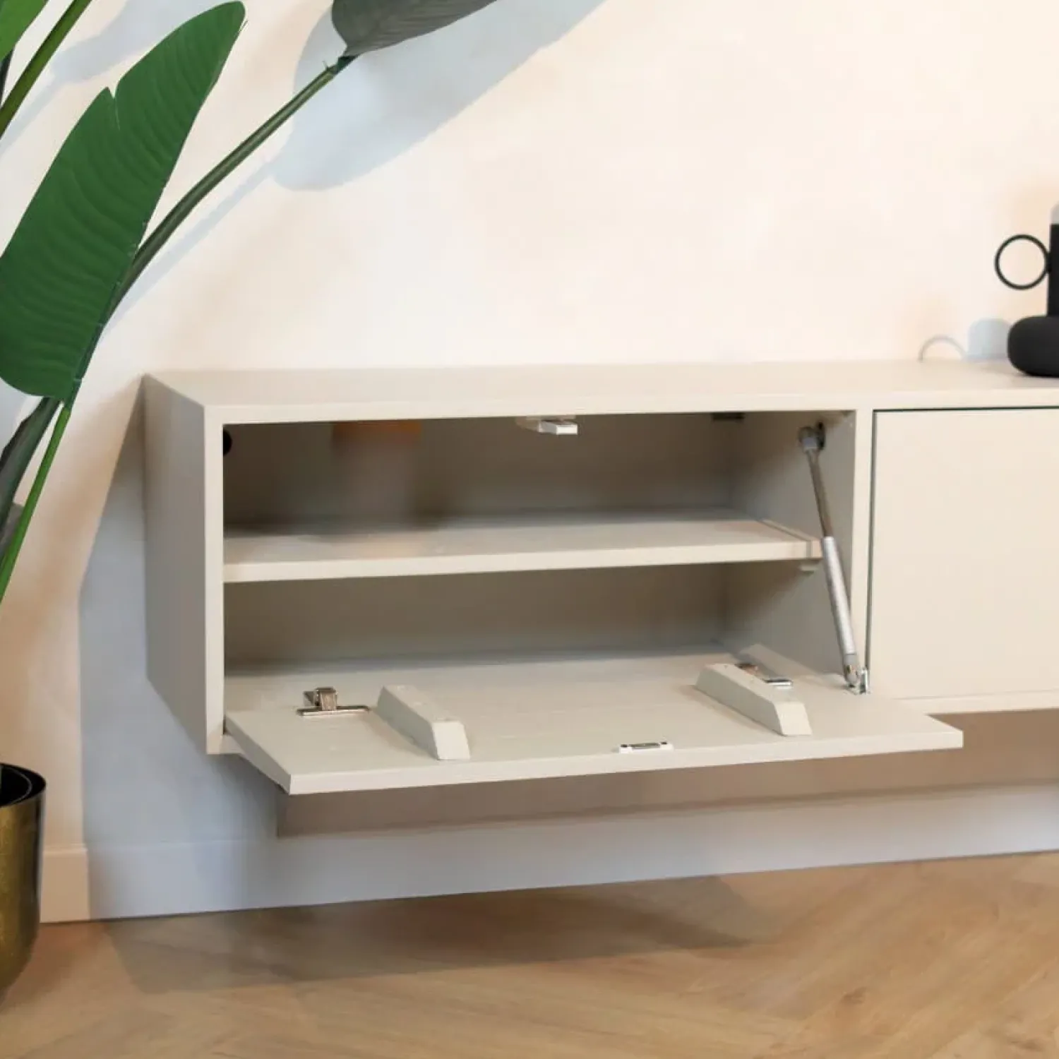 Furndea Industriele Kasten|Tv Meubels|Zwevend Tv meubel Melanie Zand 120cm