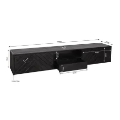 Furndea Industriele Kasten|Tv Meubels|Zwevend Tv meubel Scandi 180 cm